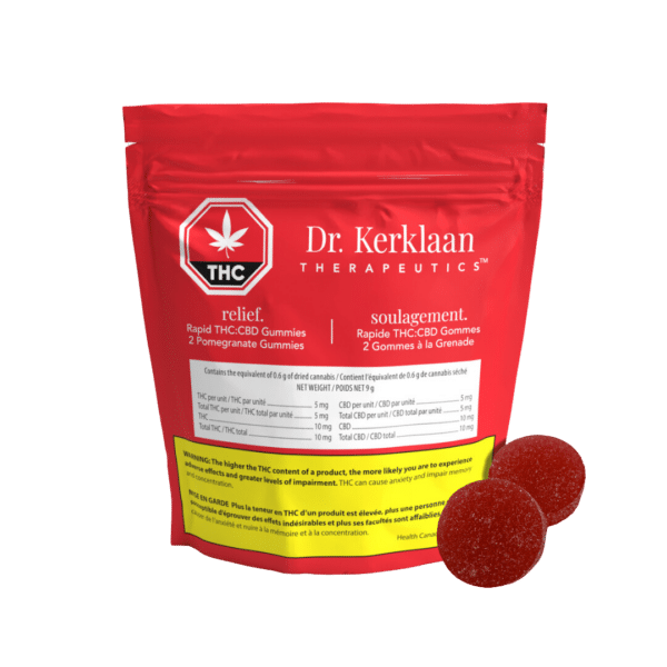 Soulagement – THC:CBD 1:1 Gummies Rapides